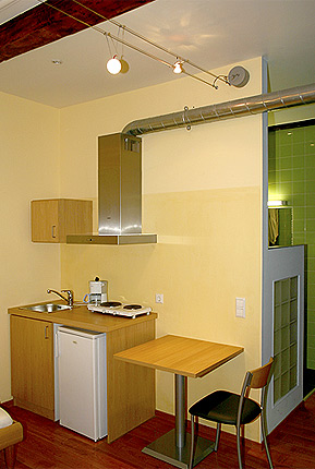 la kitchenette du studio